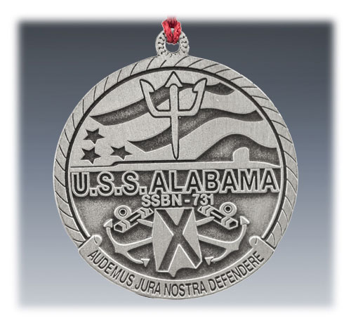 Custom Pewter Military Ornament USS Alabama