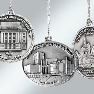 Pewter custom Christmas ornament keepsakes from Howe House Limited Editions