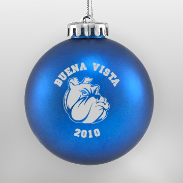 Acrylic Blue Bulldog School Ornament