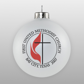 Custom Methodist Church Glass Ornament