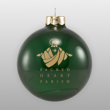 Custom Church Logo Glass Ornament