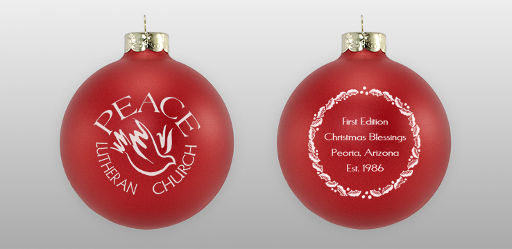 Custom Double Sided Church Glass Ornament