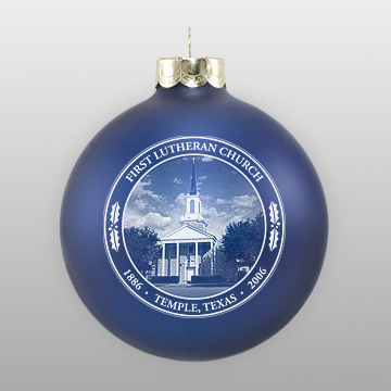 Custom Glass Lutheran Church Ornament