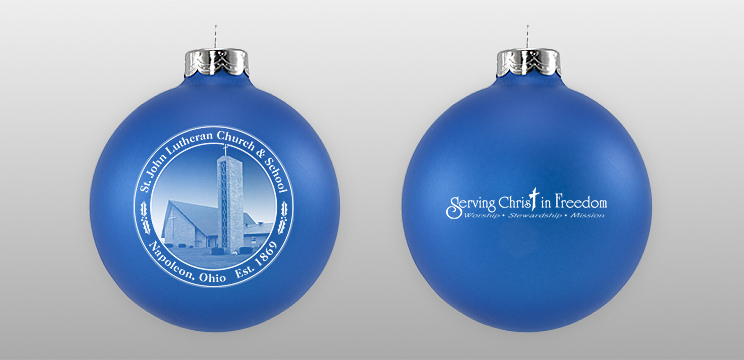 Double Sided Church Glass Ornament