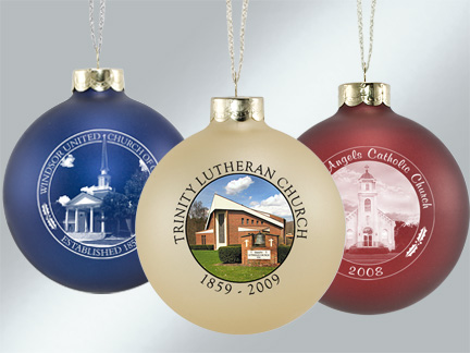 Glass Church Photo Ornaments