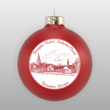 Custom Glass Church Sketch Ornament