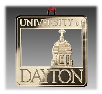 Custom Brass University Ornament