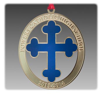 Custom Brass School Logo Ornament