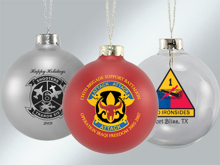 Custom Glass Military Ornaments