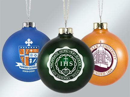 Custom Glass School Ornaments