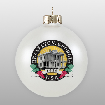 White Personalized Landmark Ornament