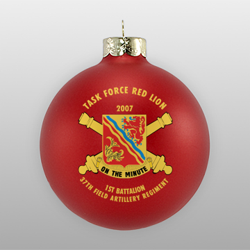 Matte Red Custom Military Ornament