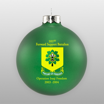 Matte Green Custom Military Glass Ornament