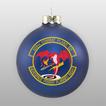 Matte Navy Custom Glass Military Ornament