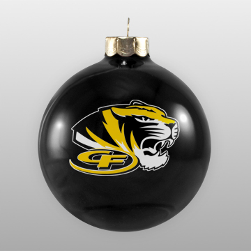 Custom Black Glass School Ornamen