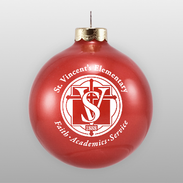 Custom School Fundraising Glass Ornament