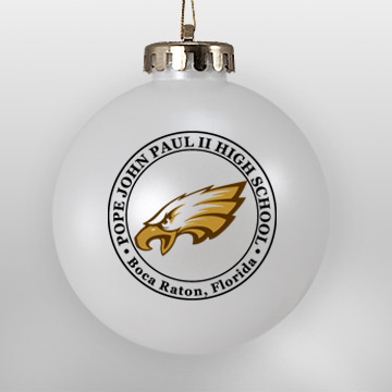 Acrylic White School Eagle Ornament