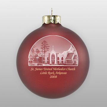 Custom Glass Methodist Church Ornament