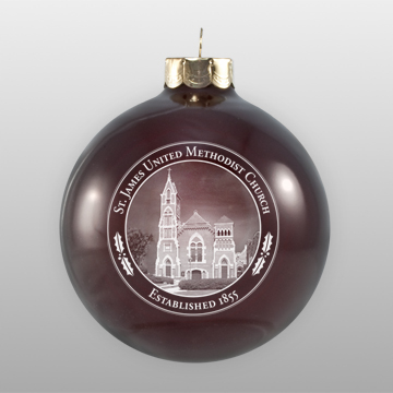 Custom United Methodist Church Glass Ornament